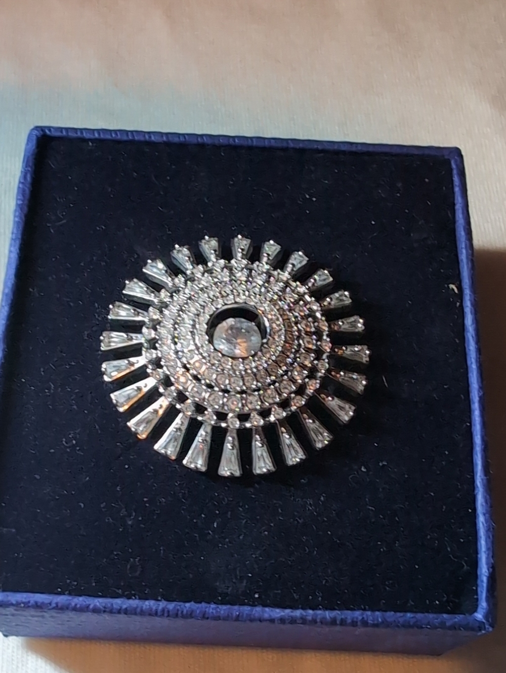 Swarovski Silver Crystal Radiant Sunburst Ring